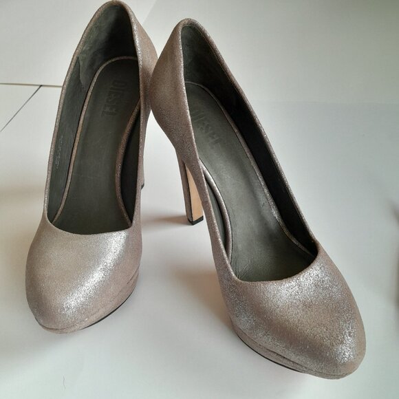 Diesel Women’s 'Melrose' Ashly Platform Leather Heels Brown/Silver Size 7 - Picture 14 of 14